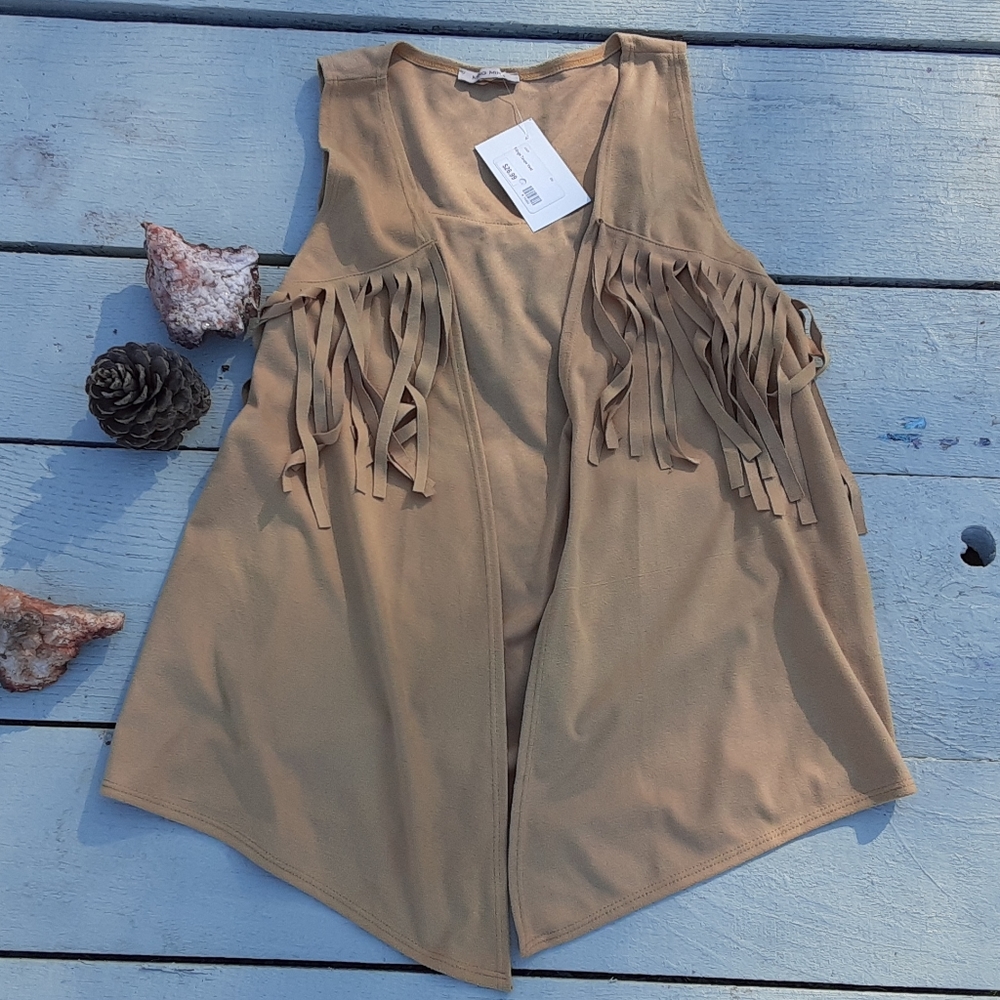 NWT Ming Ming Fringe Vest Size Small